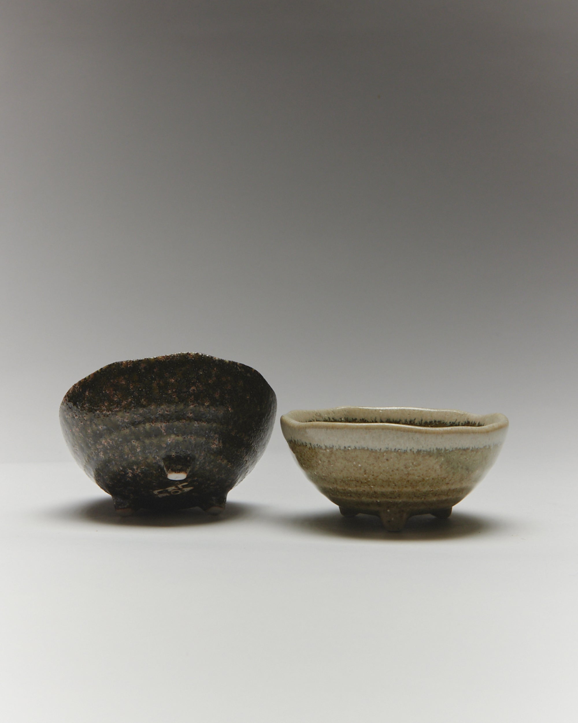 Mino Ware Footed Mini Bowl (Set of 2)