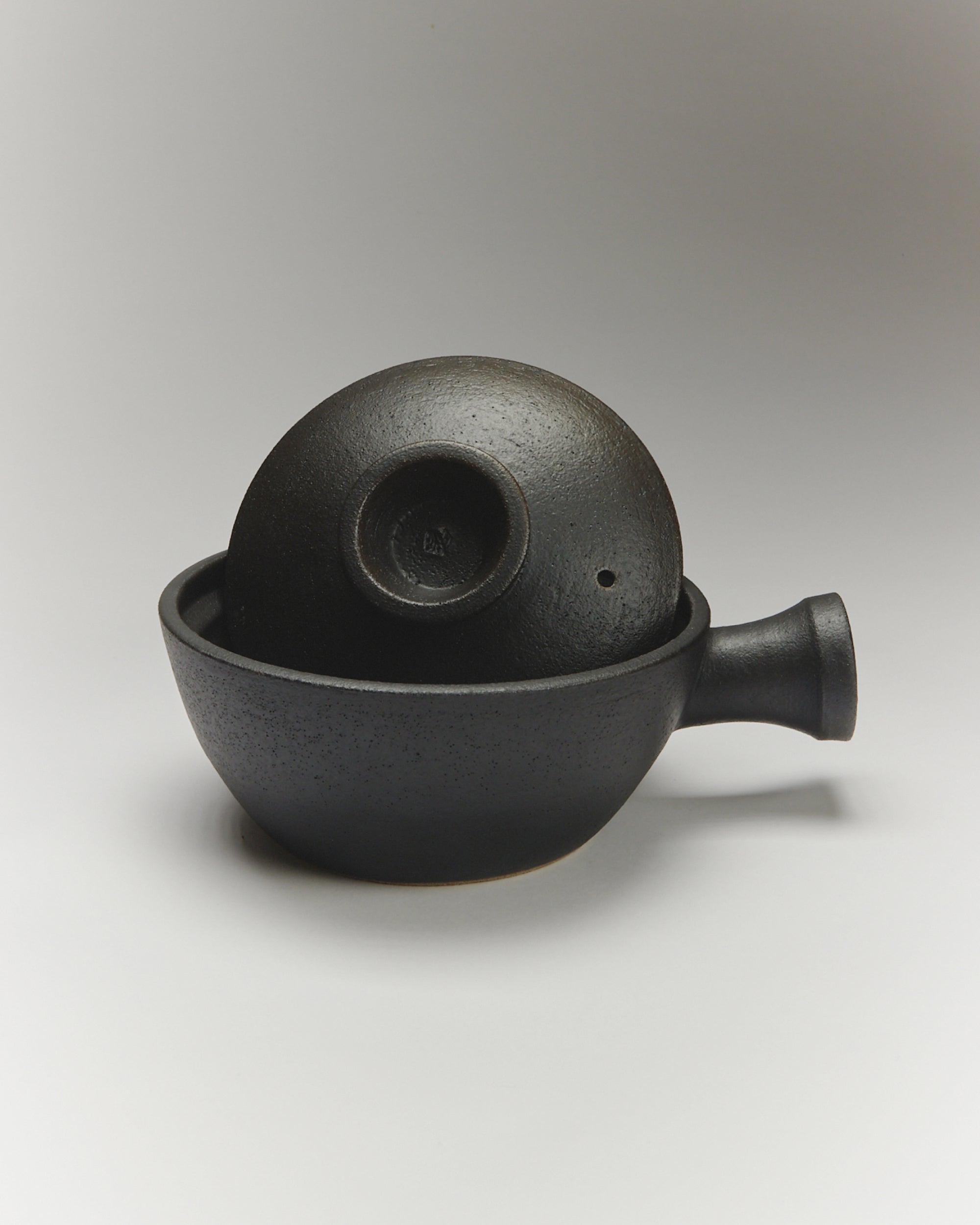 Dongyoung One-Handled Pot in Charcoal Glaze