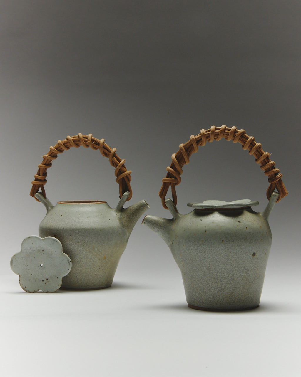 Teapot No.1 — Matte Green with Bamboo Handle