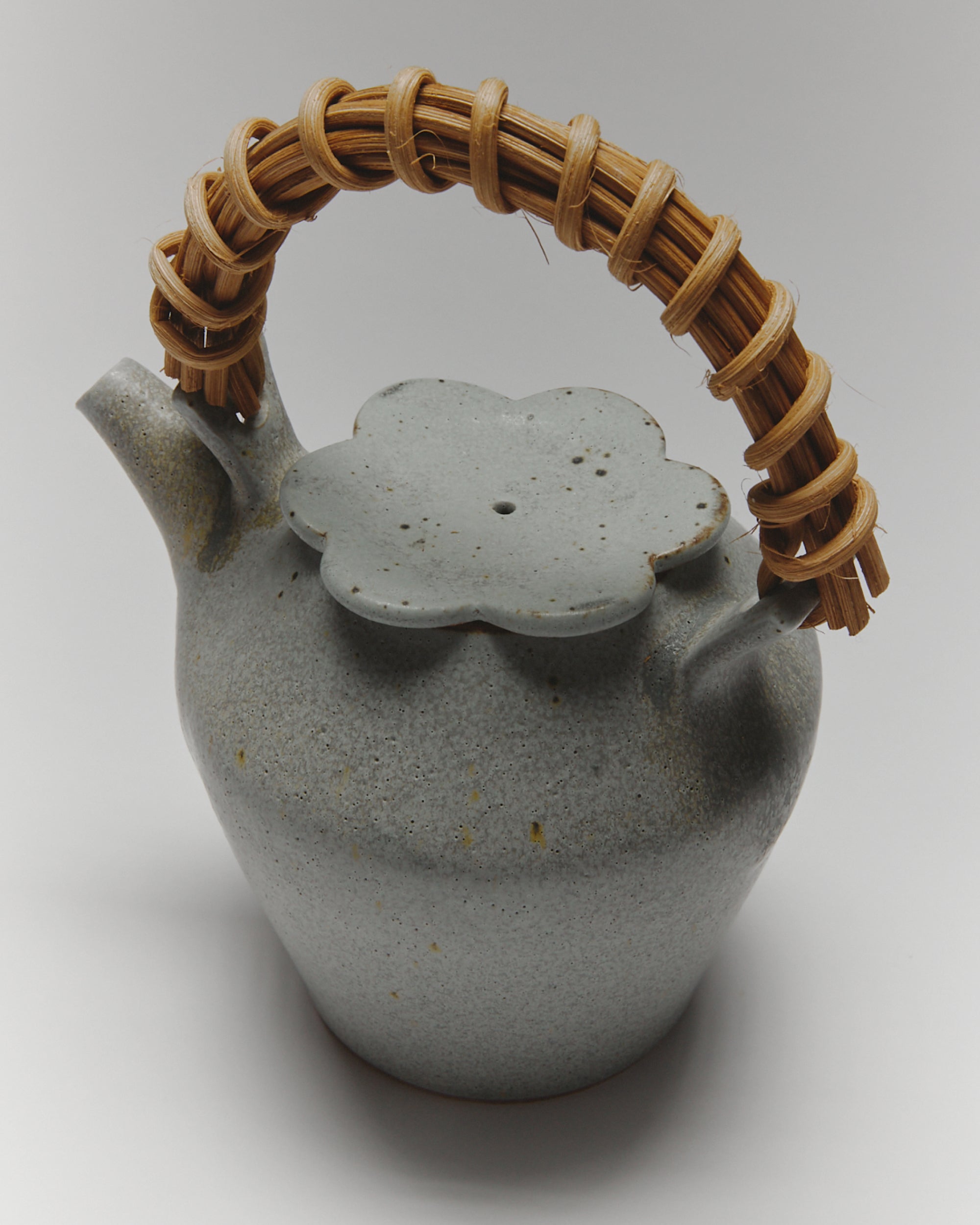 Teapot No.2 — Matte Green with Bamboo Handle